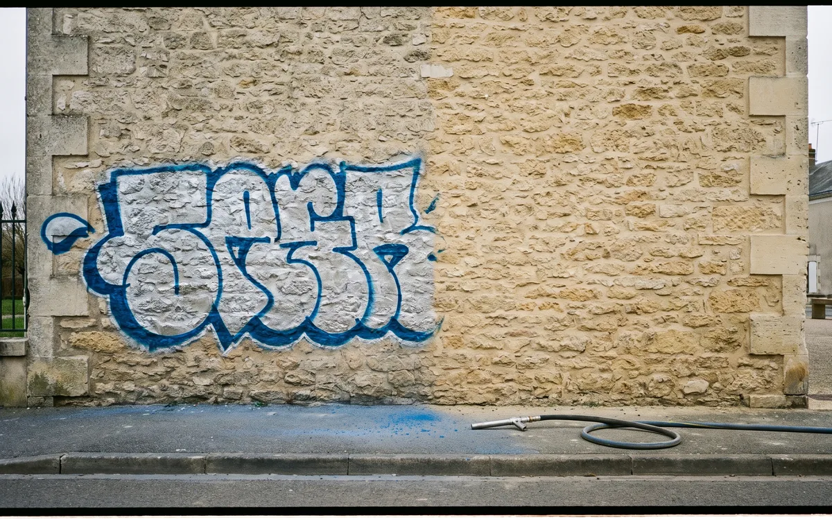 Un graffiti sur un mur de pierre